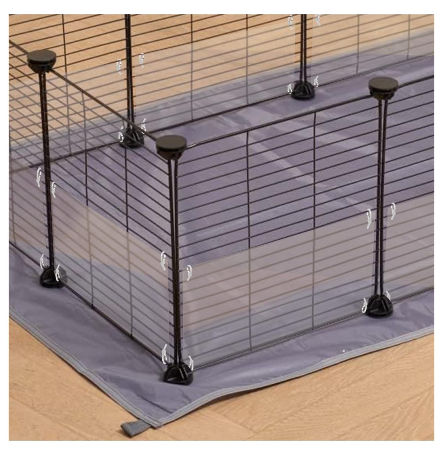 Urine Scatter Guard (8 Pack) for Cage - Clear and Bendable - Keep Bedding and Litter in Cage - Used for Guinea Pigs, Hedgehogs, Hamsters, Chinchillas, Rabbits, Reptiles and Other Small Animals