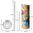 thumbnail image 5 of 20oz Fall Pumpkins Leaves Pattern Skinny Tumblers Stainless Steel Tumbler with Lid and Straw,Vacuum Insulated Double Wall Travel Tumbler Cups with Cleaning Brush for Coffee,Tea, 5 of 6