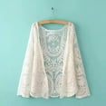 thumbnail image 2 of Baberdicy Womens Cardigans Lightweight Limited Time Deal, Women's Spring/Summer Cotton Embroidered Lace Cardigan Short Bat Sleeve Loose Shawl 7 Inch Sleeve Air Conditioning Hoodie for Women, 2 of 4