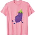 thumbnail image 1 of Cute Purple Sleeping Eggplant Vegetable Vegetarian Resting T-Shirt, 1 of 3