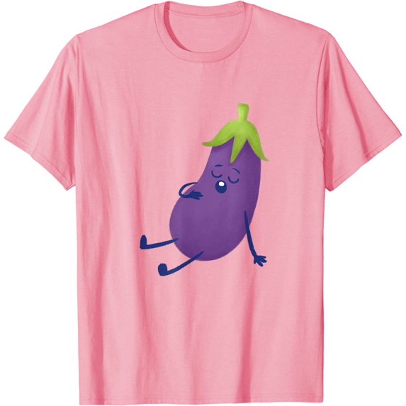 Cute Purple Sleeping Eggplant Vegetable Vegetarian Resting T-Shirt