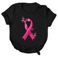 thumbnail image 4 of T-shirt Décontracté à Manches Courtes et Col Rond pour Femmes avec Design Inspirant de Sensibilisation au Cancer, Coupe Ample et Confortable, 4 of 4