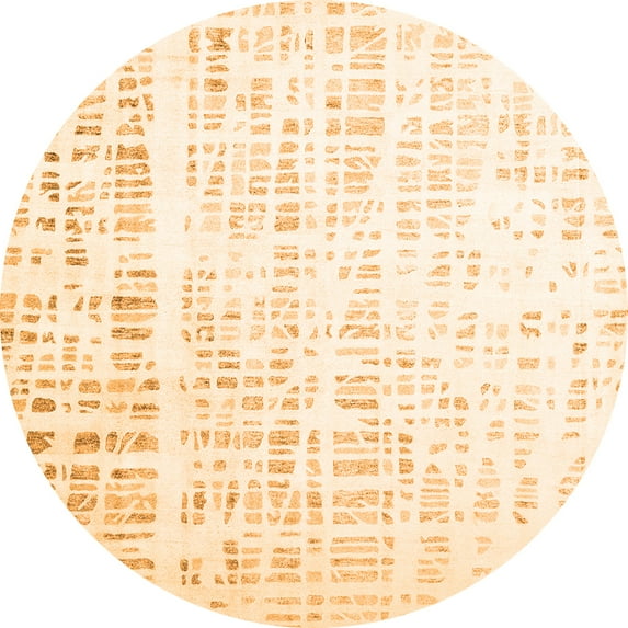 Ahgly Company Indoor Round Solid Orange Modern Area Rugs, 3' Round