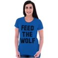 thumbnail image 4 of Feed The Wolf Sarcastic Hangry Gym Womens Fitted Plus Size Graphic Tee Brisco Brands 2X, 4 of 5