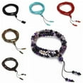 thumbnail image 2 of K-KED 6mm 108 Natural Gemstone Beads Buddhist Prayer Mala energy Bracelet Necklace-Blue Turquoise, 2 of 9
