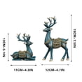 thumbnail image 6 of Herrnalise Christmas Decorative Gift Set of 2 Pcs Resin 3D Geometric Lucky Deer Sculptures for Modern Home Decor,Reindeer Decorations Indoor for Fireplace Dining Table Living Room - Steel Blue, 6 of 8