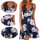 thumbnail image 3 of Vestido casual de verano con volantes, estilo italiano, ajustable, con escote en V y estampado floral para mujer, 3 of 6
