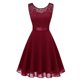 thumbnail image 1 of Guardurnaity Vestido de mujer Color sólido Encaje Empalme Fiesta Citas Retro Swing Vestidos Mezcla de algodón Moda Ropa casual M Blanco Vestidos METRO Rot, 1 of 6