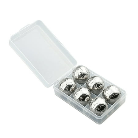 

Journey 6 PCS Reusable Ice Cubes for Drinks Stainless Steel Ice Ball Washable Quick Easy to Use(Six Grains)