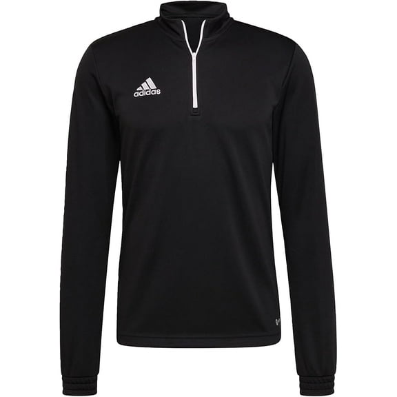 adidas Mens Entrada 22 Training Shirt Half Zip Long Sleeve Pullover Top (Black, Large)
