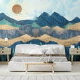 thumbnail image 3 of Idea4wall 5pcs Nordic Style Mountain & Sunshine Stick Wallpaper Removable Wall Murals Large Wall Stickers for Home Decoration, 96"x120", 3 of 5