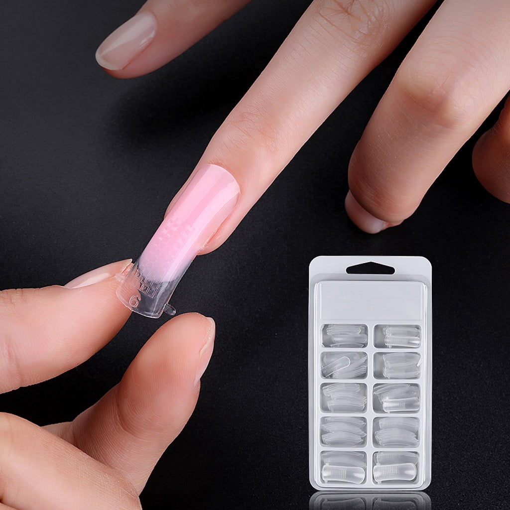 Long Clear on Nails Gel Nail Tip Cute on Nails Clear Coffin Nail Tips Nails Acrylic Full Cover Gel Nail Tips Stuff to Do Nails Acrylic Nails Designed Coffin on French Tip Nails False