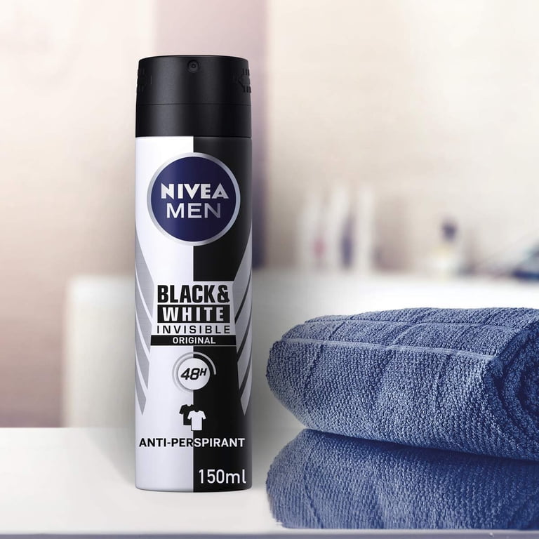 NIVEA, DEO Body Spray Invisible Black and White MEN, 5oz - Walmart.com