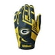 thumbnail image 2 of Guantes de fútbol Wilson NFL Stretch Fit para adultos Green Bay Packers, 2 of 3