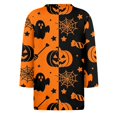 thumbnail image 5 of Garbnen Halloween Womens&nbsp;shirts Funny Pumpkin Ghost Candy Graphic Womens Tops 3/4 Length Sleeve Crew Neck Holiday Fashion Tunic Tops for Women Orange XXXL, 5 of 5