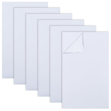 6pcs ABS Plastic Sheets Craft Making Supplies Rectangle White 250x150x0.5mm