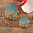thumbnail image 6 of Coolnut Colorful Flower Trivets Pot Holders Set of 2 Potholders for Kitchens Pure Cotton Thread Weave Trivets,Hot Pads for Kitchens,Coasters,Placemats,Spoon Rest for Cooking Home Decor, 6 of 7