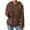 Coffee, variant on Ladies Drop Shoulder Hooded Teddy Long Sleeve Casual Sweater Pullover Long Zipper Sweatshirts Women