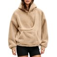 thumbnail image 2 of WULMLEO Cuddle Pouch Hoodie for Women Fleece Carrier Sweatshirt with Dog Pouch Brown L, 2 of 6