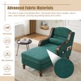 thumbnail image 4 of Chaise Lounge Chair Indoor, Upholstered Chenille Sleeper Sofa Bed with Wooden Armrests and Legs, Lazy Reading Chair Couch,  Bearing 500LBS, Emerald, 4 of 7