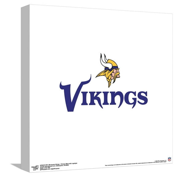 Gallery Pops NFL Minnesota Vikings - Primary Mark Logotype Canvas Wall Art, Unframed Version, 12" x 12"