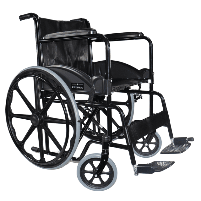 Silla De Ruedas Plegable Marca Wellspring De Lujo, Duradera y Resistente con Rin Mag