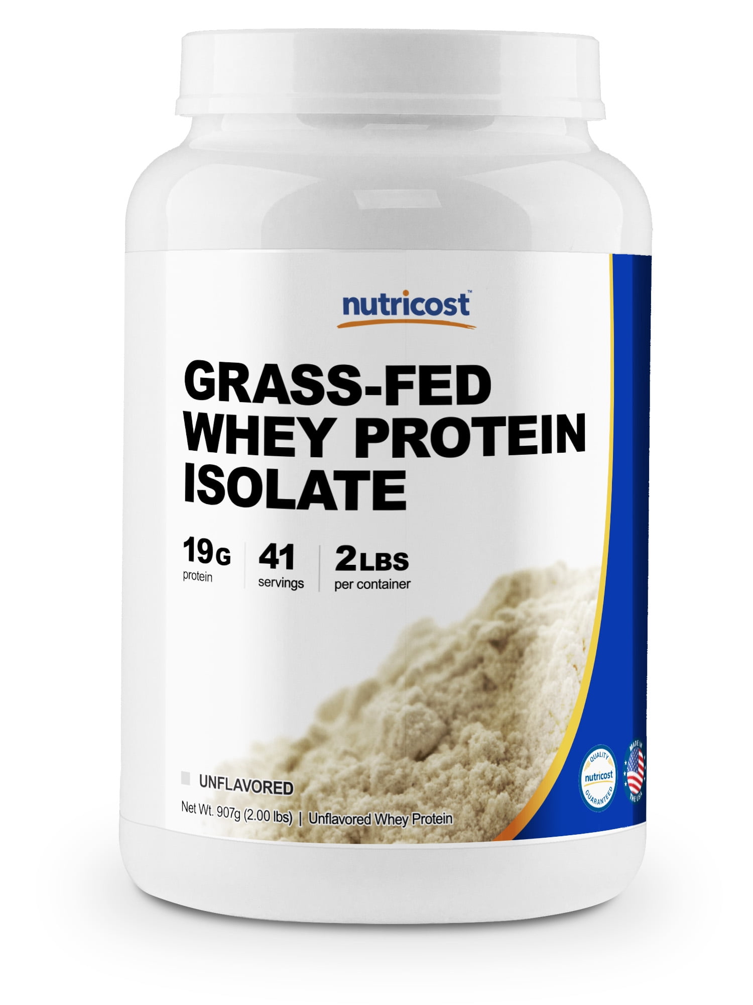 Nutricost GrassFed Whey Protein Isolate (Unflavored) 2LBS NonGMO