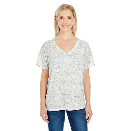 Threadfast Ladies' Triblend Fleck Short-Sleeve V-Neck T-Shirt