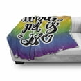 thumbnail image 3 of All You Need Is Love Soft Flannel Fleece Blanket, Gay Pride Slogan with Hand-written Lettering on Rainbow Spectrum Flag, Cozy Plush for Indoor and Outdoor Use, 50" x 60", Multicolor, by Ambesonne, 3 of 6