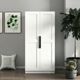 thumbnail image 6 of White Kitchen Storage Cabinet, 63.02in Freestanding - Multi-level Shelves For Organizing Household Items, Enhances Any Living Space Provides Extra Your Belongings, Fits Different Room Decorations, 6 of 7