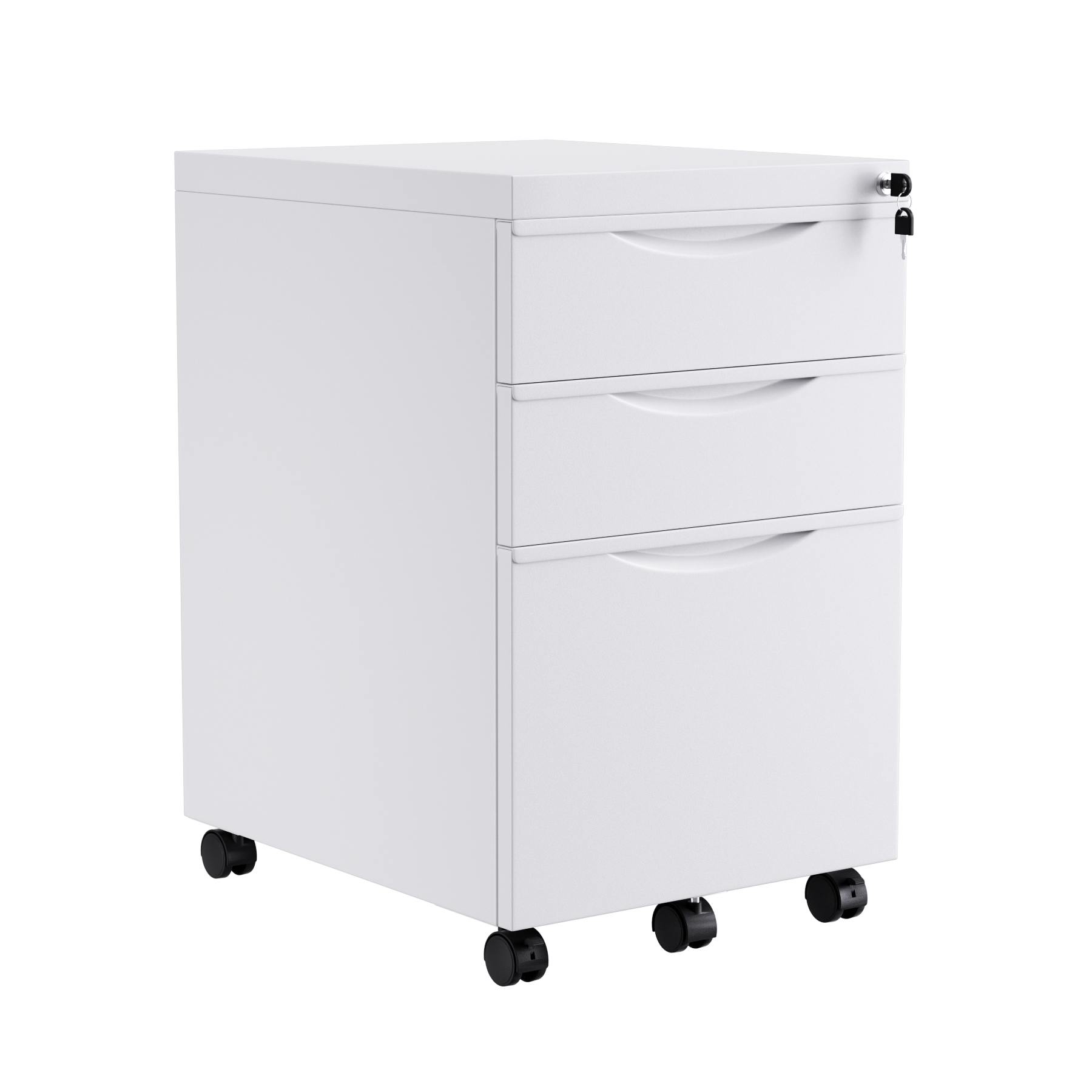 Ouyessir 3 Drawer File Under Desk Metal File with Lock and Wheel,Mobile Storage