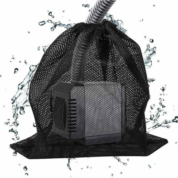 Set of 2 Pond Pump Blocking Bags - Industrial Filter Net - For Biological Pond Filter - Black - Black