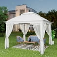 thumbnail image 3 of GAZEBETER 11' x 11' Pop up Gazebo with 4 Sidewalls Mosquito Netting-Waterproof and UV Resistant for Patios,Weddings,White, 3 of 9