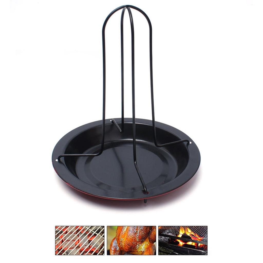 Carbon Steel BBQ Roasting Tool Non-stick Chicken Holder Rack Grill Stand New 