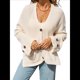 thumbnail image 1 of Suéter de Punto Grueso para Mujer, Cárdigan de Larga con Cuello en V, Botones y Bolsillo para Otoño e Invierno. Albaricoque L, 1 of 10
