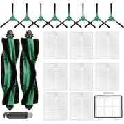 Replacement Parts Accessories for iRobot Roomba 104/105 Vac & Combo Essential Vac 2 Y0110,Y0112,Y0140,Q0120 Q052 2 Main Brush Rollers, 8 Hepa Filters, 8 Side Brushes, 1 Brush Cleaning Tool