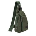 thumbnail image 6 of PULLIMORE Canvas Sling Bag Chest Pack Casual Lightweight Crossbody Backpack for Travel Hiking Cycling (Green), 6 of 9