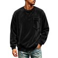 thumbnail image 3 of KICILVS Mens Sweatshirt Crewneck Fleece Pullover Long Sleeve Pocket Casual Winter Warm Top for Men Daily Wear Black, 3 of 9