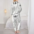 thumbnail image 3 of Bingfone Womens Pajama Sets Cute Ghost Simple Drawing Print,Long Sleeve Loungewear Pajamas Set-XX-Large, 3 of 8