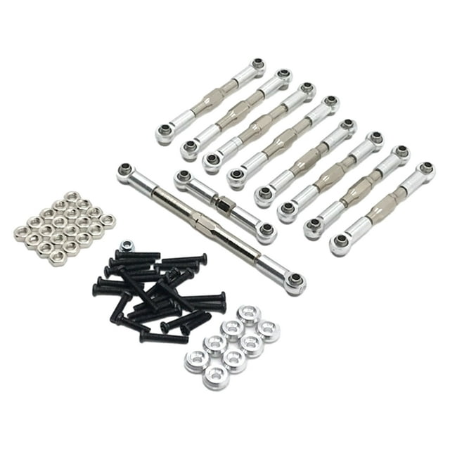 fastboy Metal Pull Rod Tie Rod Steering Link Rod Set For WPL 1/16 C14 C24 B24 RC Car Upgrade Accessories Parts RC Car Metal silver