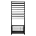 thumbnail image 3 of Black 20-Tier Gold Metal Ribbon Holder Organizer Rack, Double-Sided Ribbon Storage Rack with 4 Lockable Wheels,for Craft Room, Floral Supplies, 67x32x170cm, 3 of 21