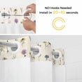 thumbnail image 2 of No Hook Shower Curtain with Snap in Liner, Watercolor Flower on Faint Yellow Waterproof Bath Curtain Double Layers with See Through Top Window, Seamless Blossom Floral Leaves Shower Curtains 48x72in, 2 of 9