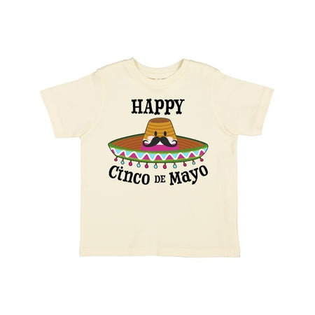 

Inktastic Happy Cinco De Mayo- Sombrero and Mustache Gift Toddler Boy or Toddler Girl T-Shirt