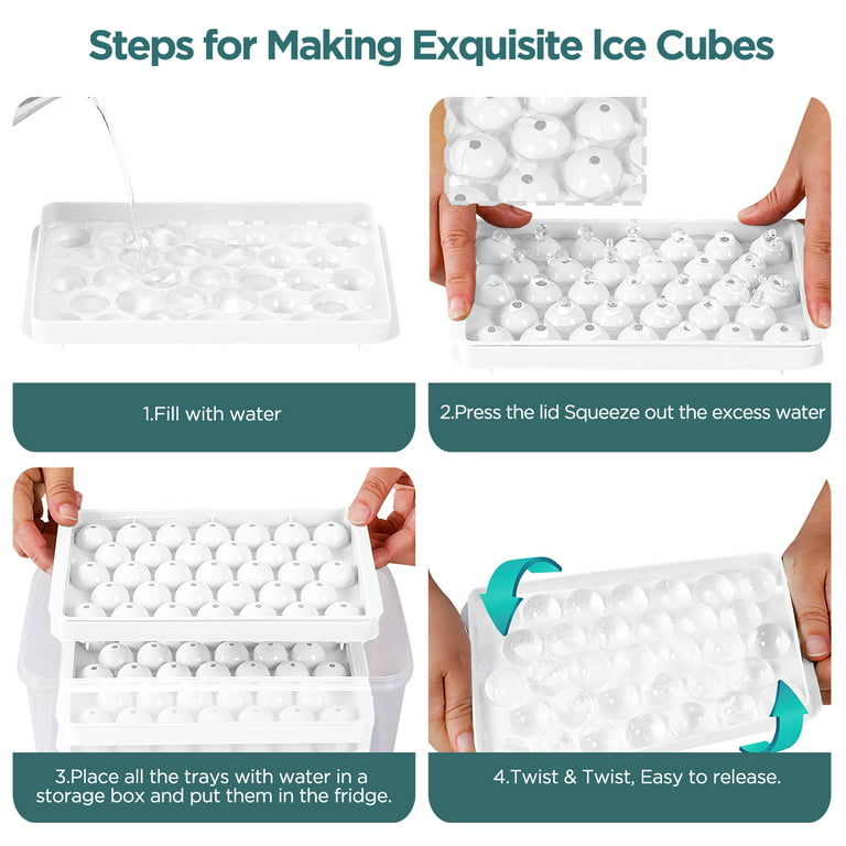  Round Ice Cube Trays with a lid and bin, 99 exquisite