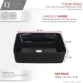 thumbnail image 5 of Stylish Vessel 18" Porcelain Rectangular Bathroom Sink Black P-223N, 5 of 9