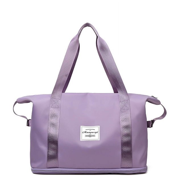 Bolsa de viaje de gran tamaño, bolsa deportiva para gimnasio, bolsa de hombro para el fin de semana, para pasar la noche para mujer (púrpura) brillar Electrónica