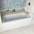 thumbnail image 3 of Streamline NAL-5620-PBR 66 in. x 32 in. Acrylic Right-Hand Drain Alcove Bathtub in Glossy White With External Drain in Polished Brass, 3 of 10
