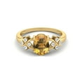 thumbnail image 2 of 925 Argent Vermeil Or 8X6 MM Forme Ovale Citrine Femmes Bague de Fiançailles, 2 of 4