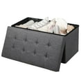 thumbnail image 4 of Topbuy Dark Grey 31.5'' Storage Ottoman Fabric Foldable Toy Chest w/ Removable Storage Bin, 4 of 6