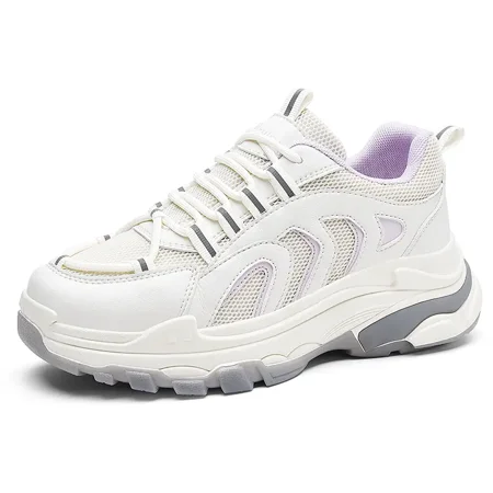 

Women‘s Solid Color Chunky Sneakers Breathable Mesh Lace Up Running Shoes Casual & Stylish Shoes Women‘s Footwear